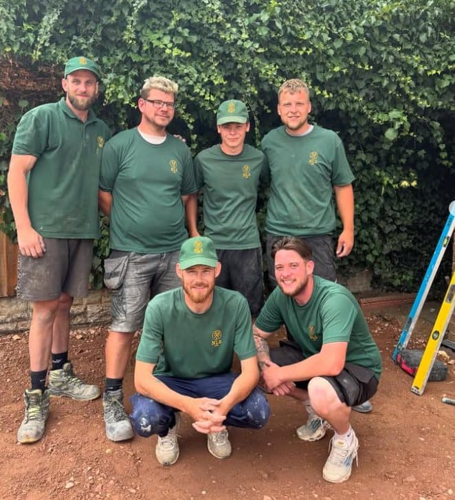Six of the Nottingham Landscaping Services team on site